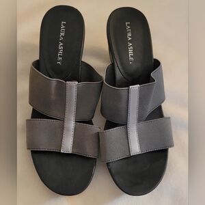 Laura Ashley Gray Women's Wedge Sandals